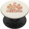 Merry Coop Christmas Carino polli di Natale rosa cappelli di Babbo Natale fiocchi luci vacanze PopSockets PopGrip Adesivo