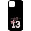 Funny Family Christmas Pajama Apparel Custodia per iPhone 14 Plus Ufficiale Teenager Girl 13th Birthday Hello 13