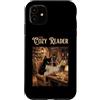 Cozy Cat Reading Cafe Library Art Custodia per iPhone 11 The Cozy Reader Black Cat Book Cafe Ramen Coffee Library Art