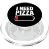Pizza Battery Food Humor Ho bisogno di pizza a batteria scarica divertente amante del cibo PopSockets PopGrip per MagSafe