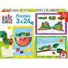 Schmidt Spiele 56430 Piccolo Bruco Molto Affamato Cocoon e Farfalla 3 x 24 Pezzi Puzzle Bambini Colorato