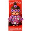Sekiguchi 252893 - Original Monchhichi Flower Power Girl in Viola e Blu, Peluche Alto Circa 20 cm in Peluche Marrone