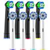 SLOWLEIF Precision Clean - Testine di ricambio compatibili con Oral B, pulizia quotidiana precisa e testine per spazzolino elettrico Sensitive Clean, rimozione efficace della placca, 8 pezzi, nero/bianco