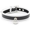 BONDAGERIE® Collare per Donna e Uomo unisex per schiavo, slave, choker collarino con anellino in ecopelle regolabile Colore: Bianco
