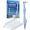RAZOKO Sistema di filo interdentale Deep-Reach con manici lunghi e testine di ricarica resistenti agli strappi