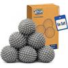 TiefenRein Set di 6 palline per asciugatrice, colore grigio | Palline per asciugatrice in PVC resistente, efficaci per biancheria morbida e senza pieghe senza ammorbidente