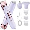 Hatteker Tagliapeli bikini per donna, rasoio a doppia testina 4‑in‑1 | Rasoio per corpo senza fili impermeabile IPX7 con luce LED e indicatore batteria, adatto per zona bikini, gambe, viso