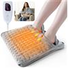 Qoosea Scaldapiedi Elettrico con Cerniera - 6 Livelli Temperatura, 4 Timer, Sicurezza - Lavabile in Lavatrice per Casa, Ufficio, Piedi Freddi e Artrite