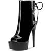 Castamere Donna Spillo Alto High Tacco Heel Aperte sulla Punta Piattaforma Estate Stivaletti Lacci Ballo Feste Stivali 15 CM Heels