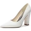 Mdrcg Décolleté Raso Donna Punta Squadrata Tacco Largo Slip-on Eleganti Scarpe Sposa Cerimonia