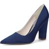 Mdrcg Décolleté Raso Donna Punta Squadrata Tacco Largo Slip-on Eleganti Scarpe Sposa Cerimonia