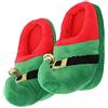 ABOOFAN 1 Paio di Pantofole da Elfo di Natale Peloso Memory Foam Pantofole Invernali di Natale Peluche Morbide da Casa per Animali Carine Taglia Verde 41-47