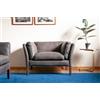 PIB Poltrona in pelle grigia, stile scandinavo, 107x84x68 cm, comfort ed eleganza dei cuscini imbottiti