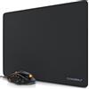 Titanwolf Set di mouse e tappetino da gaming Titanwolf, mouse USB con 10800 dpi, 12 tasti programmabili, 5 profili, 6 pesi di calibrazione da 4 grammi ciascuno, tappetino XL da 440 x 350 mm, colore nero