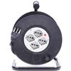 V-TAC Prolunga elettrica avvolgicavo 25M - 4 posti bipasso/schuko 10/16A presa tedesca con spina standard italiano protezione elettrica - sku 8703