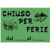 CWR CARTELLO IN CARTONCINO 'CHIUSO PER FERIE' 16x23cm CWR 315/12 (Conf.10)