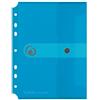Herlitz 11293826 - File in polipropilene (PP), blu, trasparente, formato A5, verticale, con bottone a pressione