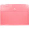 Grafoplás | Confezione da 5 cartelle buste in plastica con soffietto | chiusura in velcro | formato foglio | colore rosa chiaro | 33,5 x 25 cm | grande capacità | perfetto per documenti a4 e fogli