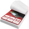 ACROPAQ Fogli plastificatrice A3 opache - Confezione di 100 fogli per plastificare, 2x100 (200) microns, Finitura opaca, Anti-impronte digitali, Angoli arrotondati - Buste plastificazione opaca