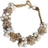 Sorelle Frappalà Bracciale artigianale fatto a mano, lavorato all'uncinetto a bubbles con cristalli toni bianco e filato lurex oro, chiusura regolabile con bottone cristallo - Idea regalo donna. Pezzo unico.