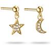 THOMAS SABO Orecchini A Lobo Luna E Stella Con Zirconia Bianca