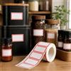 GENERIC Etichette adesive rosse a linea singola 500, 4 x 2,5 cm | Etichette in rotolo scrivibili, per dispensa, ufficio e scuola