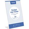 EUROPEL Porta Cartelli A4 L-Form, Polistirene 1,5mm, Trasparente | Base autoportante, inserimento laterale e inferiore, formato 210 x 297, peso 300 g, solo interni