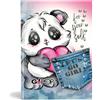 PRESTIGE & DELUXE Agenda compatibile con scuola diario Gopop Panda 2026-2027 Standard 20x14cm + portachiave paillettes, penna sirena e penna multicolore