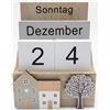 Khevga - Calendario perpetuo in legno Shabby Chic - Calendario da scrivania e da scrivania per cambiare la casa, in stile country