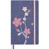 Moleskine Taccuino Sakura, Taccuino con Pagine Bianche, Copertina Rigida in Tessuto e Chiusura Elastica, con Biglietto di Auguri e Adesivi a Tema, Formato Large 13 x 21 cm