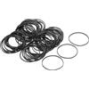 Generic Confezione da 100 elastici in gomma nera per capelli, 43 mm x 1,4 mm, per casa e ufficio