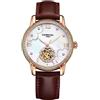 MASTOP Orologio analogico da donna con cinturino in pelle e cinturino in pelle con diamanti e perla