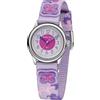 JACQUES FAREL hayfield JACQUES FAREL HCC 3140 - Orologio da polso per bambini, analogico, al quarzo, con cinturino in tessuto, farfalle, fiori, viola, rosa, lilla, HCC 3140, Lilla