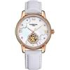 MASTOP Orologio analogico da donna con cinturino in pelle e cinturino in pelle con diamanti e perla
