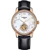MASTOP Orologio analogico da donna con cinturino in pelle e cinturino in pelle con diamanti e perla