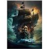 OERSZGINHFNH 1000 Pezzi Mini Puzzle Barca Pirata Teschio per Adulti | 52 x 38 cm Cartone Decorazione Casa Taglio Preciso Regalo Compleanno Rilassato