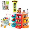 COSTWAY Cassa Gioco Supermercato per Bambini, Supermercato Giocattolo con Carrello della Spesa, Registratore di Cassa, Scanner, Luci e Suoni, Gioco di Ruolo con 29 Accessori (Blu)