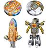 Dryxog 2 in 1 Trasformabile, Robot Fidget Spinner Trasformabile Oro | Giocattolo Hand Spinner, Robotino Mini Trasformabile, Design Compatto e Colorato, Ideale per Svago, Collezione e Come