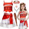 JONRRYIN Costume da principessa Ocean, 7 pezzi, con corona di fiori, collana con clip a fiori, per Halloween, carnevale, Natale