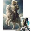JIANGENNF Puzzle da 1000 pezzi per adulti con gatto, cavallo e cavaliere, gioco educativo, sfida impegnativa, per rafforzare l'amore tra le coppie 38x52cm