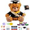 FAHOXUMR Orsacchiotto Di Laurea Personalizzato Con Testo Foto E Data Per La Laurea E Il Compleanno, Graduation Bear Peluche Individuale Per Asilo Scuole Elementari Superiori E Università