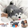 Mewaii Peluche Cane Husky Alaskan Ponderato, Peso 2,3 kg, Caldo E Freddo | Cuscinetto Rimovibile, Adatto al Microonde, Peso 0,9-2,3 kg, Fodera Lavabile, 58 cm, Regalo per Adulti e Bambini