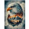 OERSZGINHFNH 1000 Pezzi Mini Puzzle Aquila Montagna Foresta per Adulti | 38 x 26 cm Cartone Decorazione Soggiorno Taglio Preciso Regalo Compleanno Rilassato