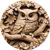 WOODBESTS Puzzle da 1000 pezzi, per adulti, rotondo, impossible classico, puzzle jigsaw da 67,5 x 67,5 cm, in cartone blu, irregolare e unico, per amici familiari, intaglio in legno 3D, gufo
