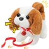 KATELUO Cagnolino Interattivo, Cane con Guinzaglio Giocattolo per Ragazzi e Ragazze | Cane Giocattolo Che Cammina e Abbaia Scodinzola, Cane Robot Realistico, Regalo di Compleanno e di Natale per Bambini