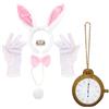 I LOVE FANCY DRESS LTD ADULTI DELUXE PAESE DELLE MERAVIGLIE CONIGLIO ACCESSORIO VESTITO SET CONIGLIO CERCHIETTO ORECCHIE+CRAVATTA A FARFALLA+SOFFICE BUNNY CODA+GRANDE GONFIABILE OROLOGIO+CONIGLIO NASO+GUANTI BIANCHI SCUOLA