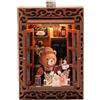 Generic Kit fai da te in miniatura a forma di casa in legno, mini magnete 3D per | Puzzle 3D con magnete per casa delle bambole, decorazione per scrivania e frigorifero, simpatico regalo di compleanno fatto a