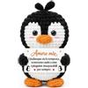 Apjielop Regalo Romantico per Lui Lei, Regalo Anniversario - Pinguino All'Uncinetto | Regalo per Lui Lei Fidanzato Fidanzata Compleanno Matrimonio Nozze, Regalo di Coppia San Valentino "Amore Mio"