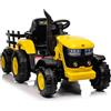 Nexvolior Trattore Elettrico Per Bambini 12V Con Rimorchio Cavalcabile Telecomando | Trattore con Doppio Motore da 35W, Musica Bluetooth/USB, Cambio a 3 Marce, Luci a 7 LED