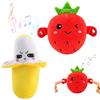 HBSFBH Peluche Musicale Interattivo, 2 Pezzi Interactive Music Plush Toy, Giocattolo Musicale Peluche Banana, Ravanello Giocattolo Sensoriale Musicale, Regalo per Fan e Famiglia